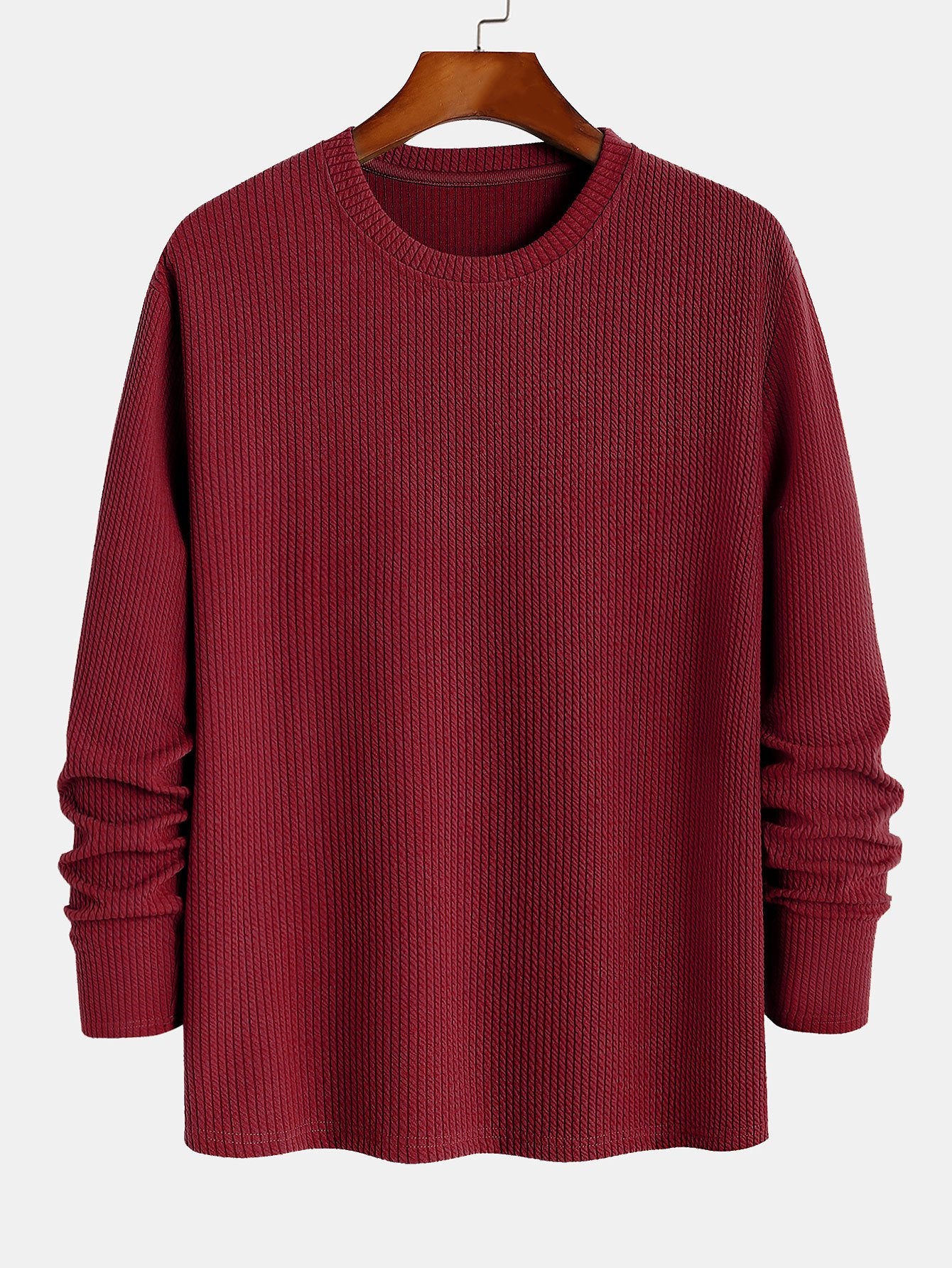 Long Sleeved Muscle Fit Ribbed T-Shirt-Mitchell Shoes