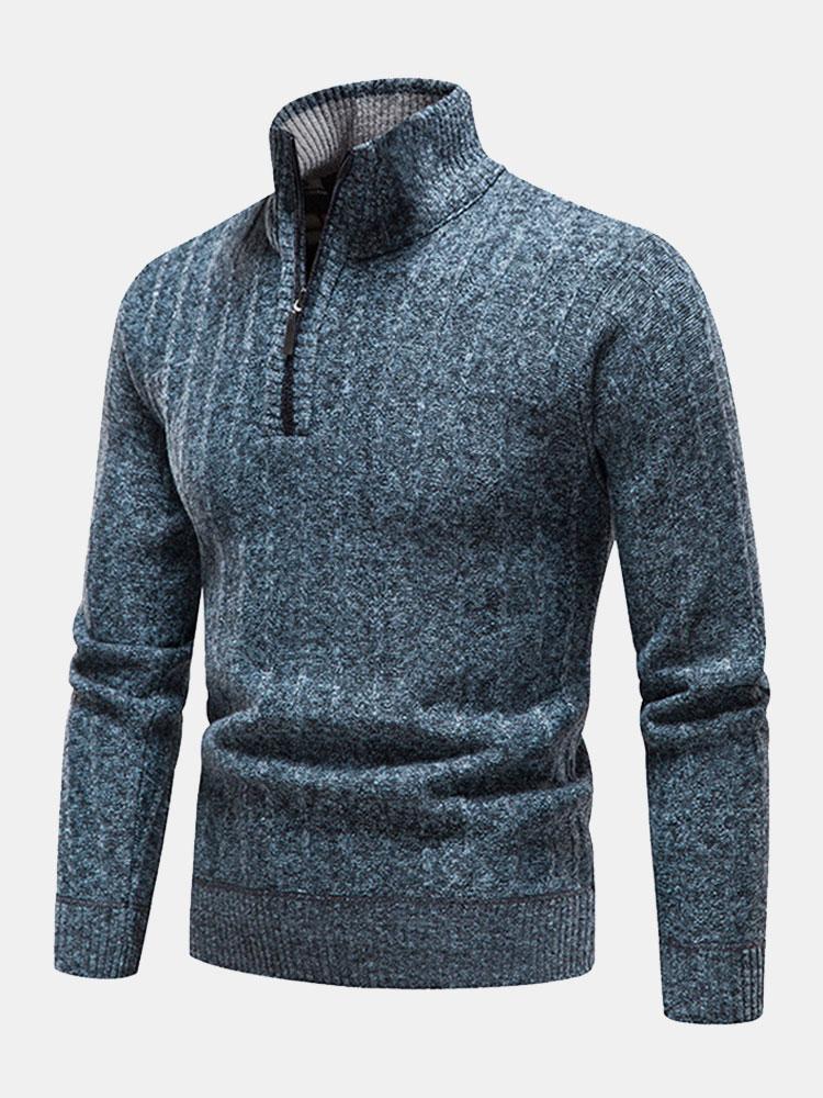 Textured Quarter Zip Sweater-Mitchell Shoes