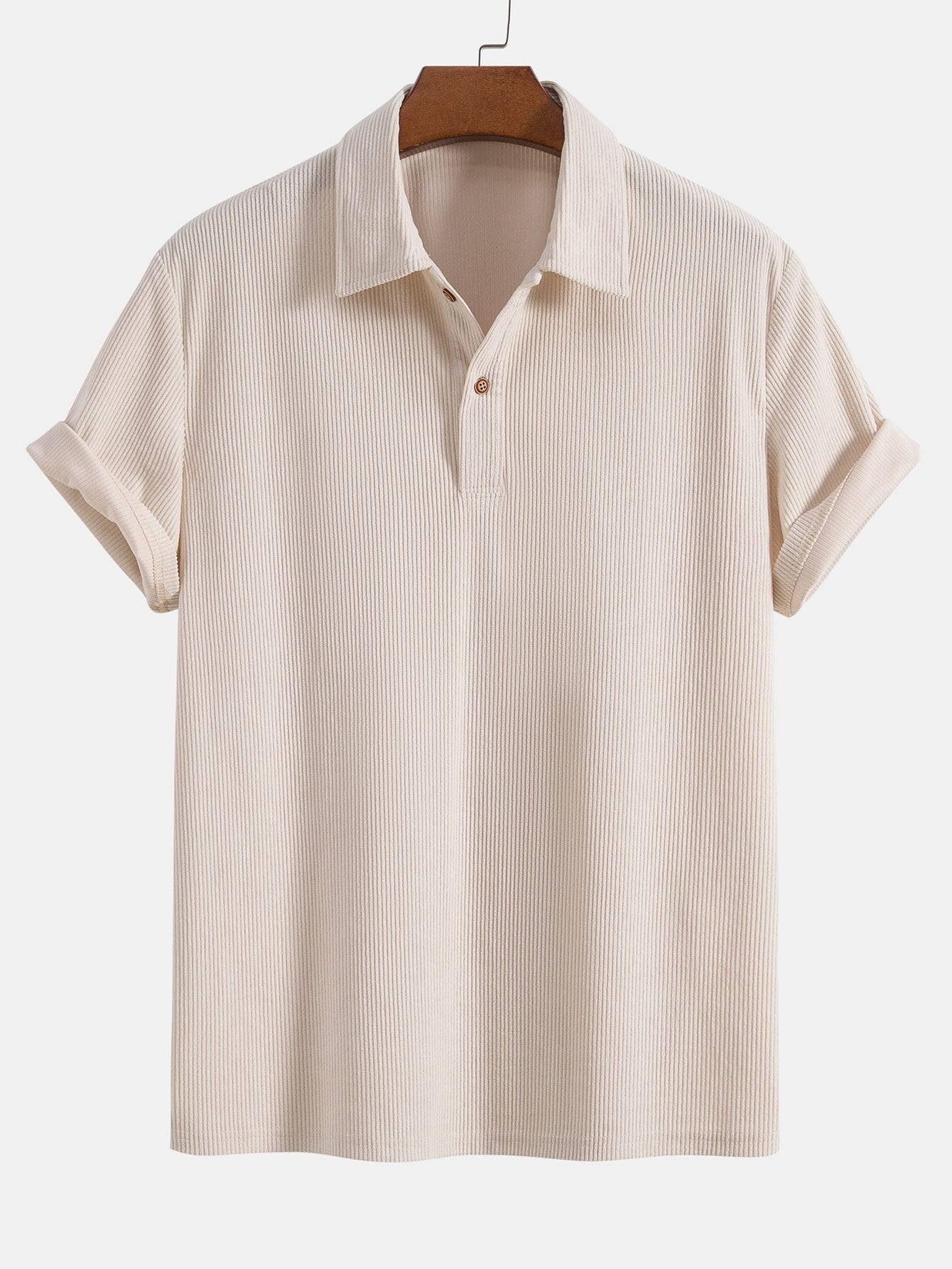 Short Sleeve Corduroy Polo Shirt-Mitchell Shoes