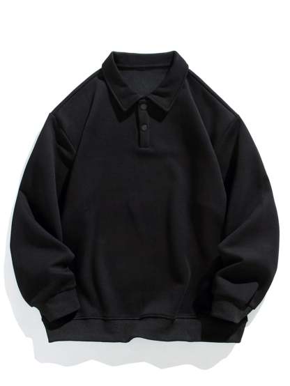 Relax Fit Basic Polo Sweatshirt-Mitchell Shoes