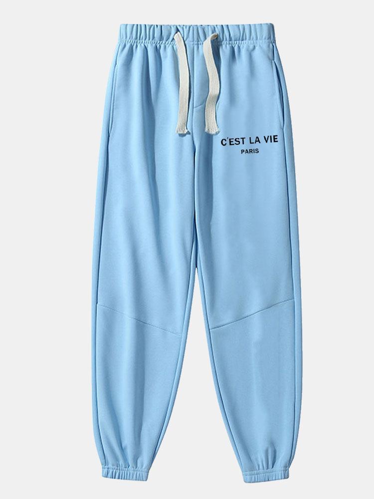 Paris Print Cotton Blend Jogger Pants-Mitchell Shoes