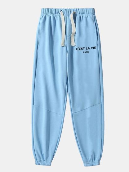 Paris Print Cotton Blend Jogger Pants-Mitchell Shoes