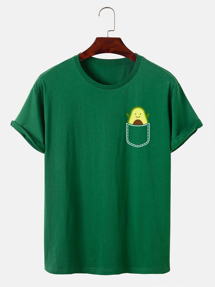 Pocket Avocado Print T-Shirt-Mitchell Shoes