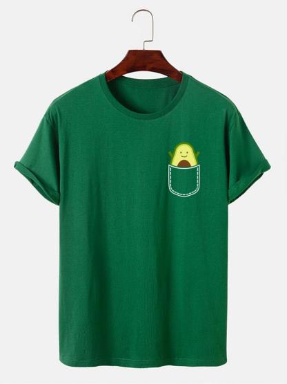 Pocket Avocado Print T-Shirt-Mitchell Shoes