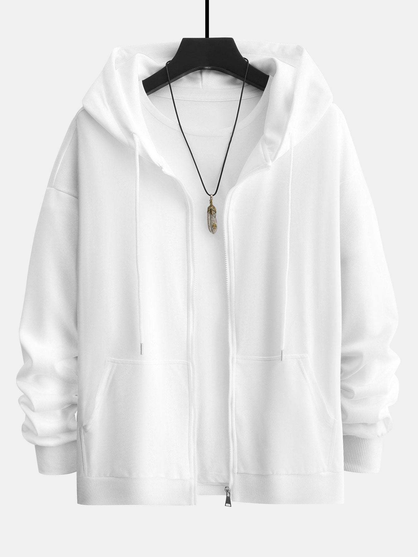 Basic Relax Fit Zip Hoodie-Mitchell Shoes