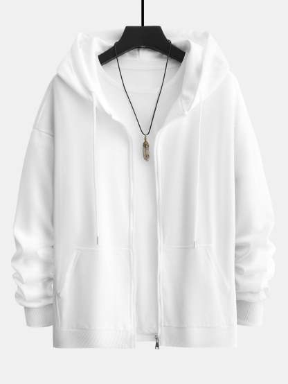Basic Relax Fit Zip Hoodie-Mitchell Shoes