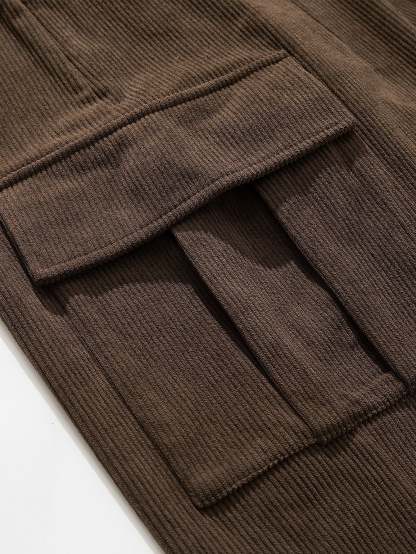 Los Angeles Print Heavy Weight Oversize T-Shirt & Loose Fit Corduroy Cargo Pants-Mitchell Shoes