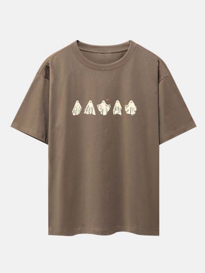 Ghost Print Heavy Weight Drop Shoulder Oversize T-Shirt-Mitchell Shoes