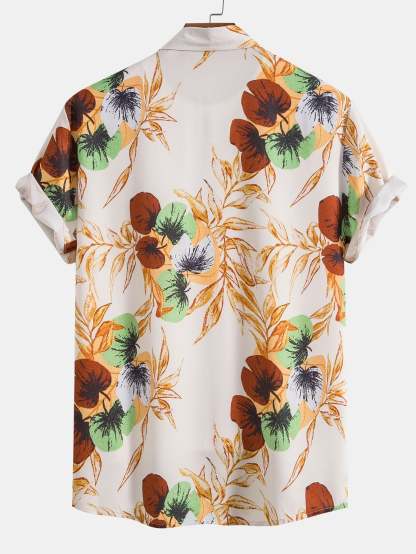 Tropical Print Button Up Shirt & Shorts-Mitchell Shoes