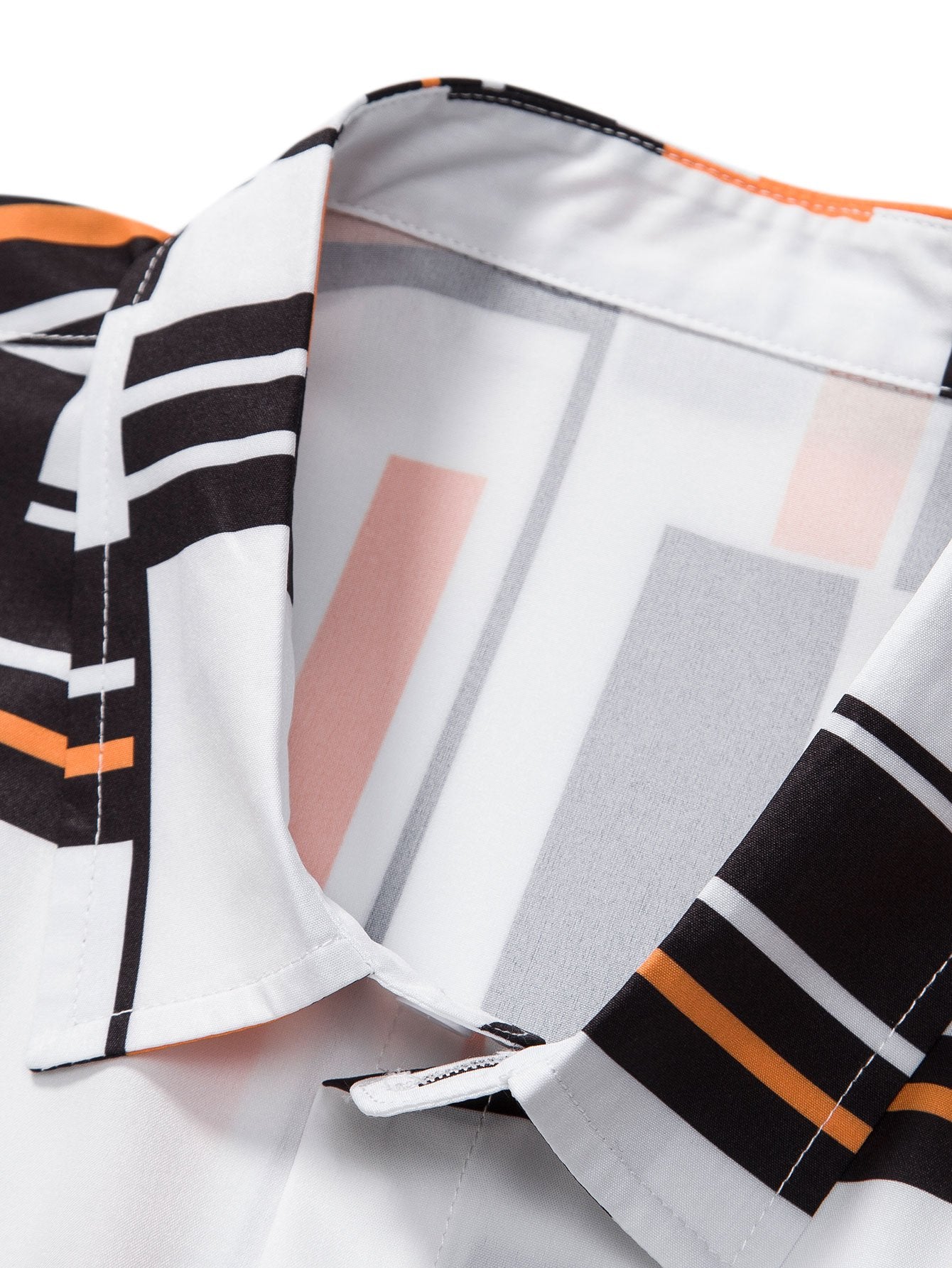 Geometric Print Button Up Shirt-Mitchell Shoes