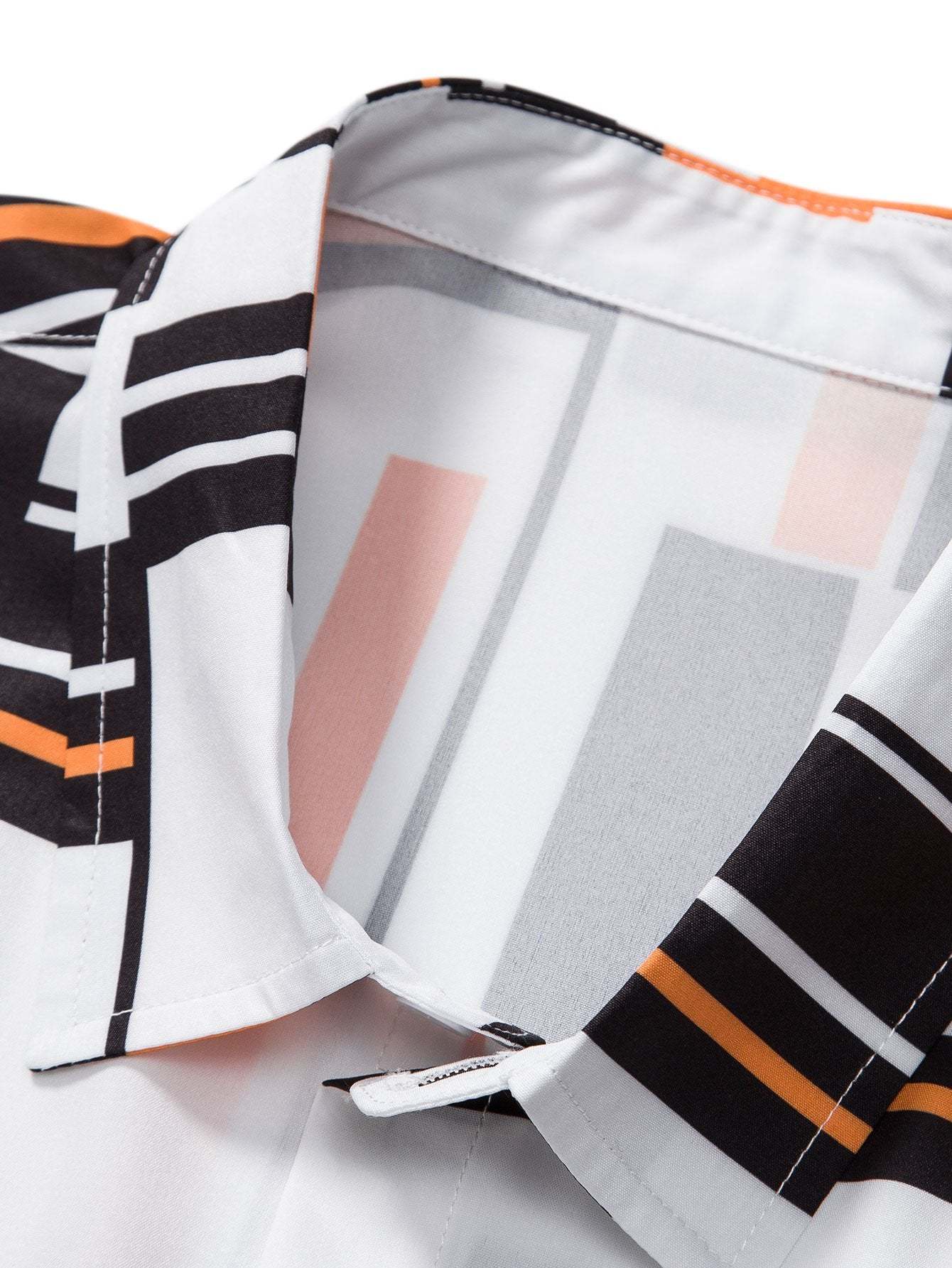 Geometric Print Button Up Shirt-Mitchell Shoes