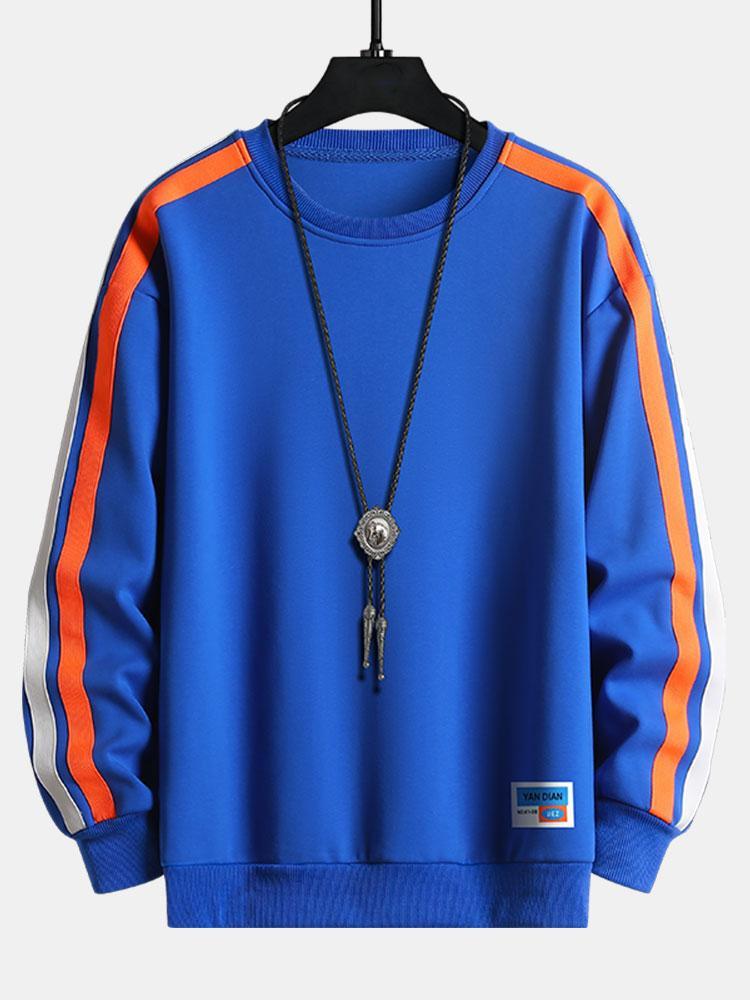 Contrast Webbing Crew Neck Sweatshirt-Mitchell Shoes