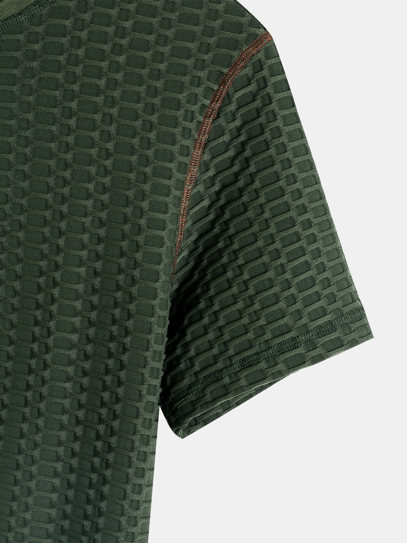 Muscle Fit Knitted Textured Henley Shirt-Mitchell Shoes