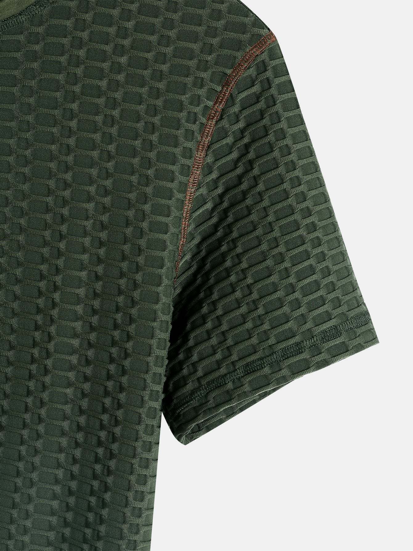 Muscle Fit Knitted Textured Henley Shirt-Mitchell Shoes