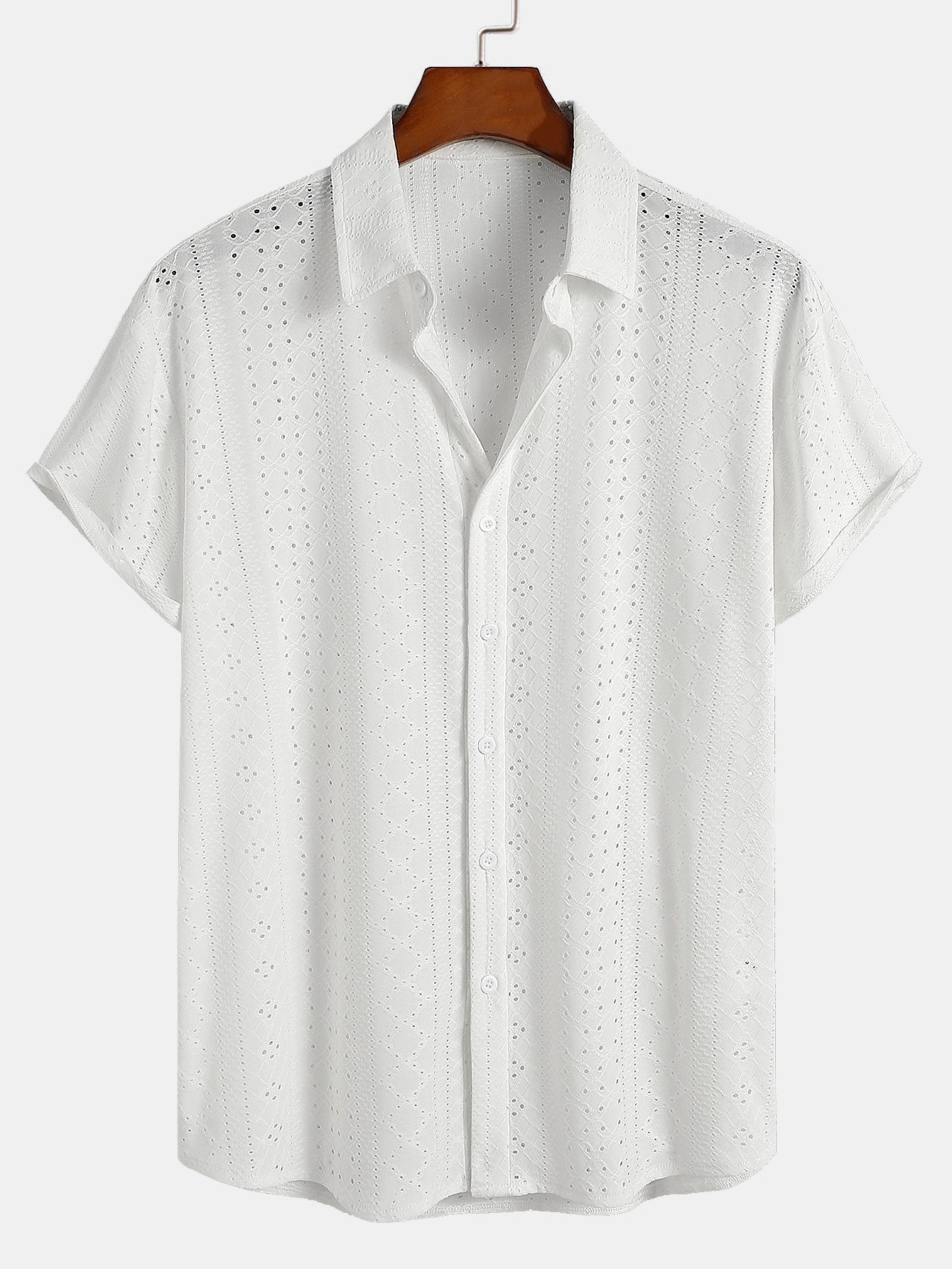 Jacquard Textured Button Up Shirt-Mitchell Shoes