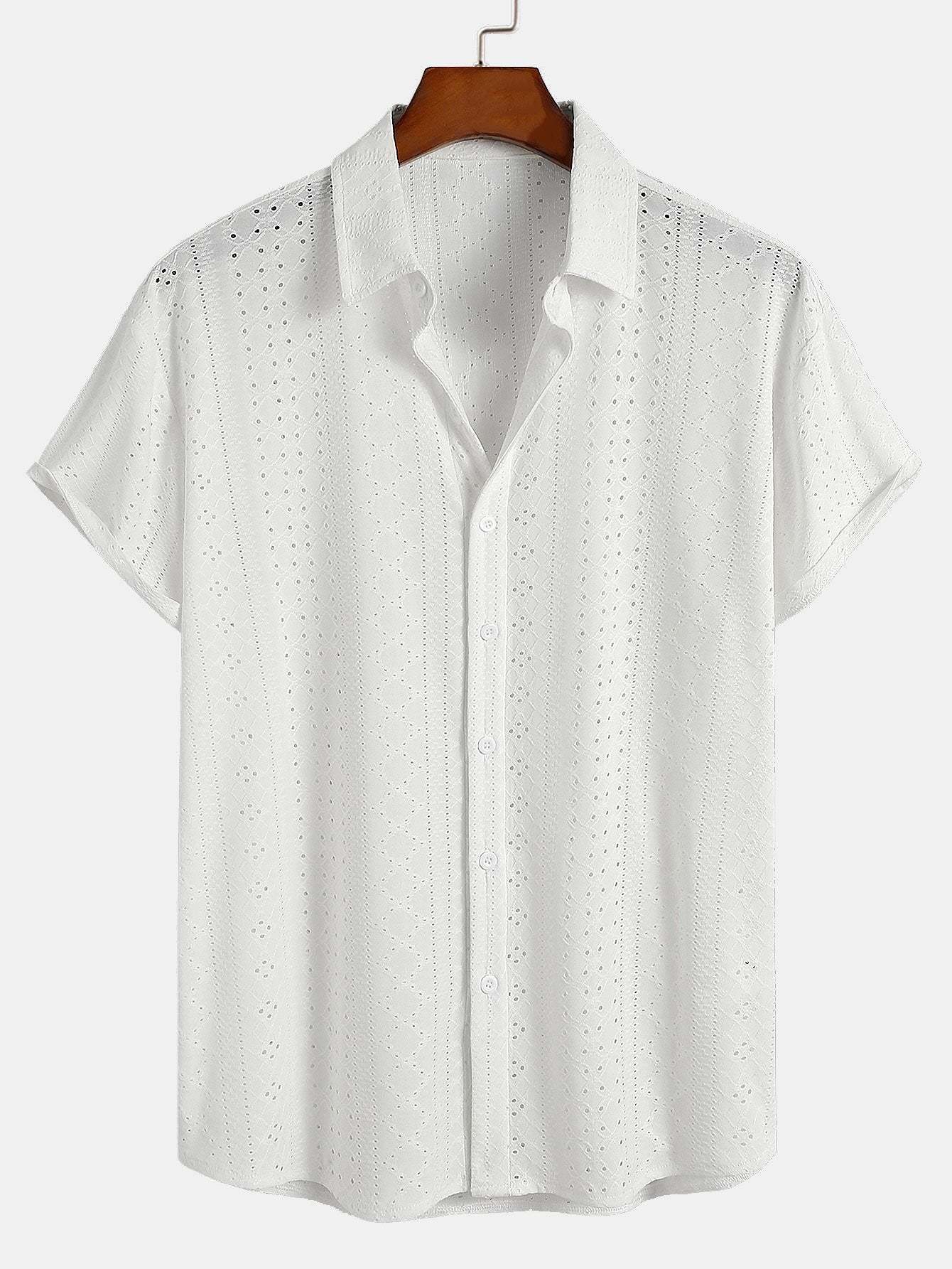 Jacquard Textured Button Up Shirt-Mitchell Shoes