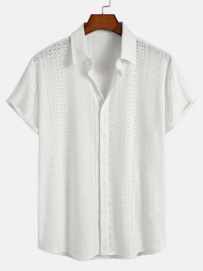 Jacquard Textured Button Up Shirt-Mitchell Shoes