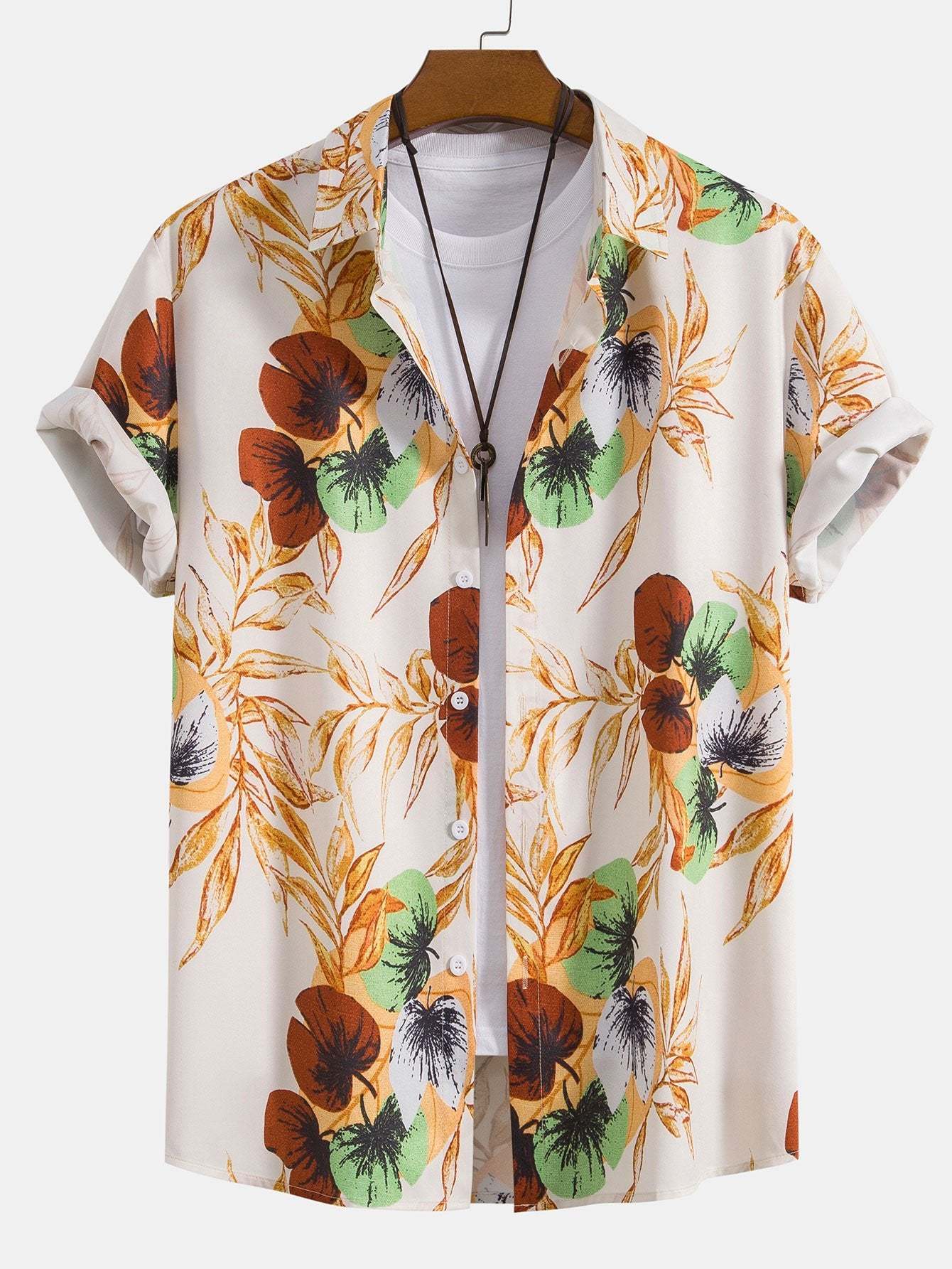Tropical Print Button Up Shirt-Mitchell Shoes