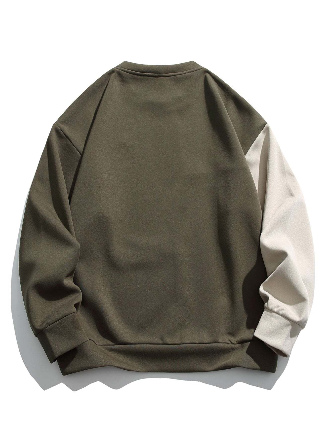 Oversize Color Block Crewneck Sweatshirt-Mitchell Shoes