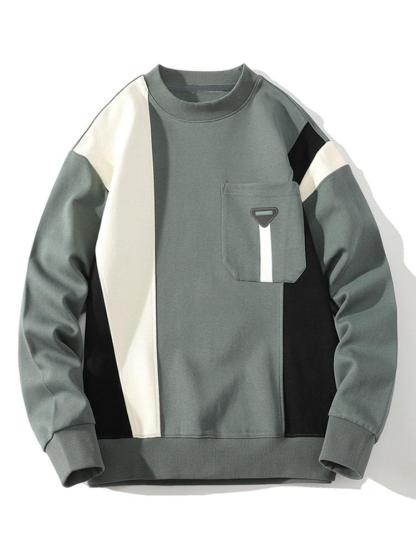 Color Block Sweatshirt With Pocket-Mitchell Shoes
