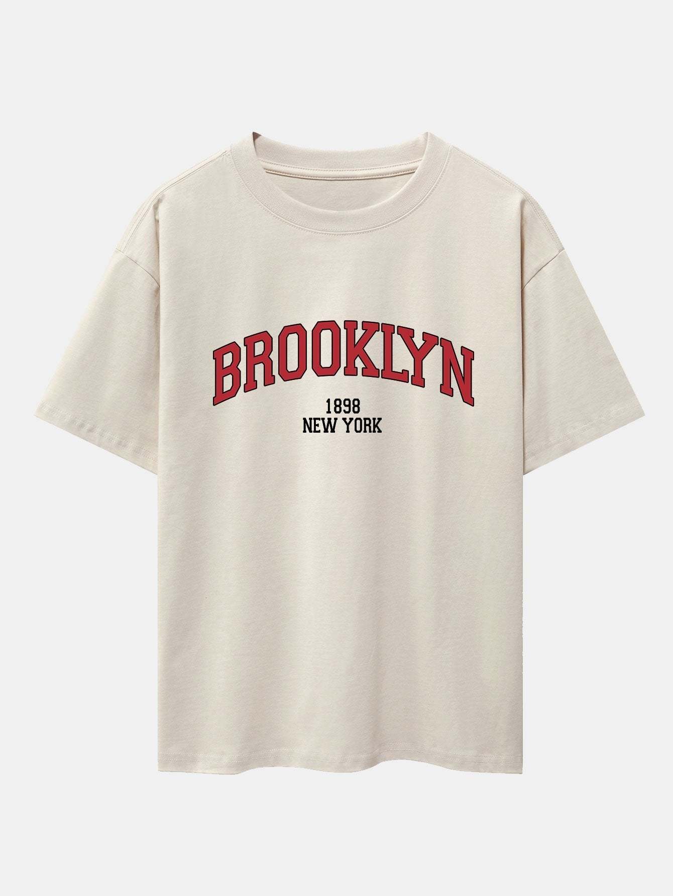 Brooklyn Print Drop Shoulder Oversize T-Shirt & Jersey Shorts-Mitchell Shoes