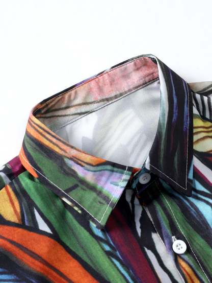 Abstract Print Shirt-Mitchell Shoes