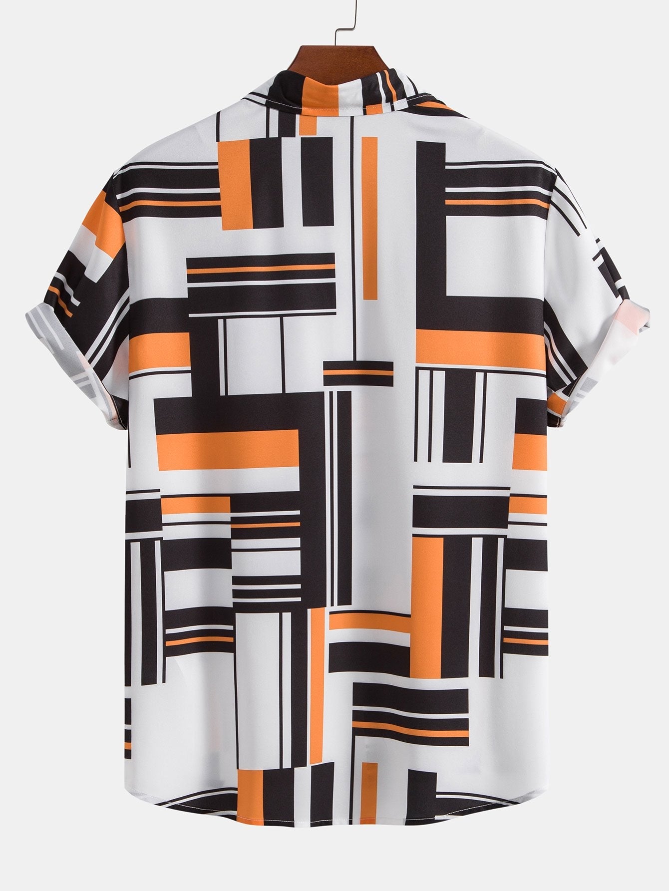 Geometric Print Button Up Shirt & Swim Shorts-Mitchell Shoes