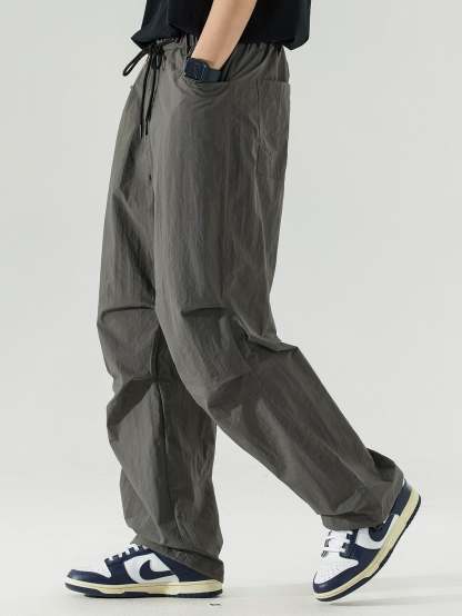 Elastic Waist Parachute Pants-Mitchell Shoes