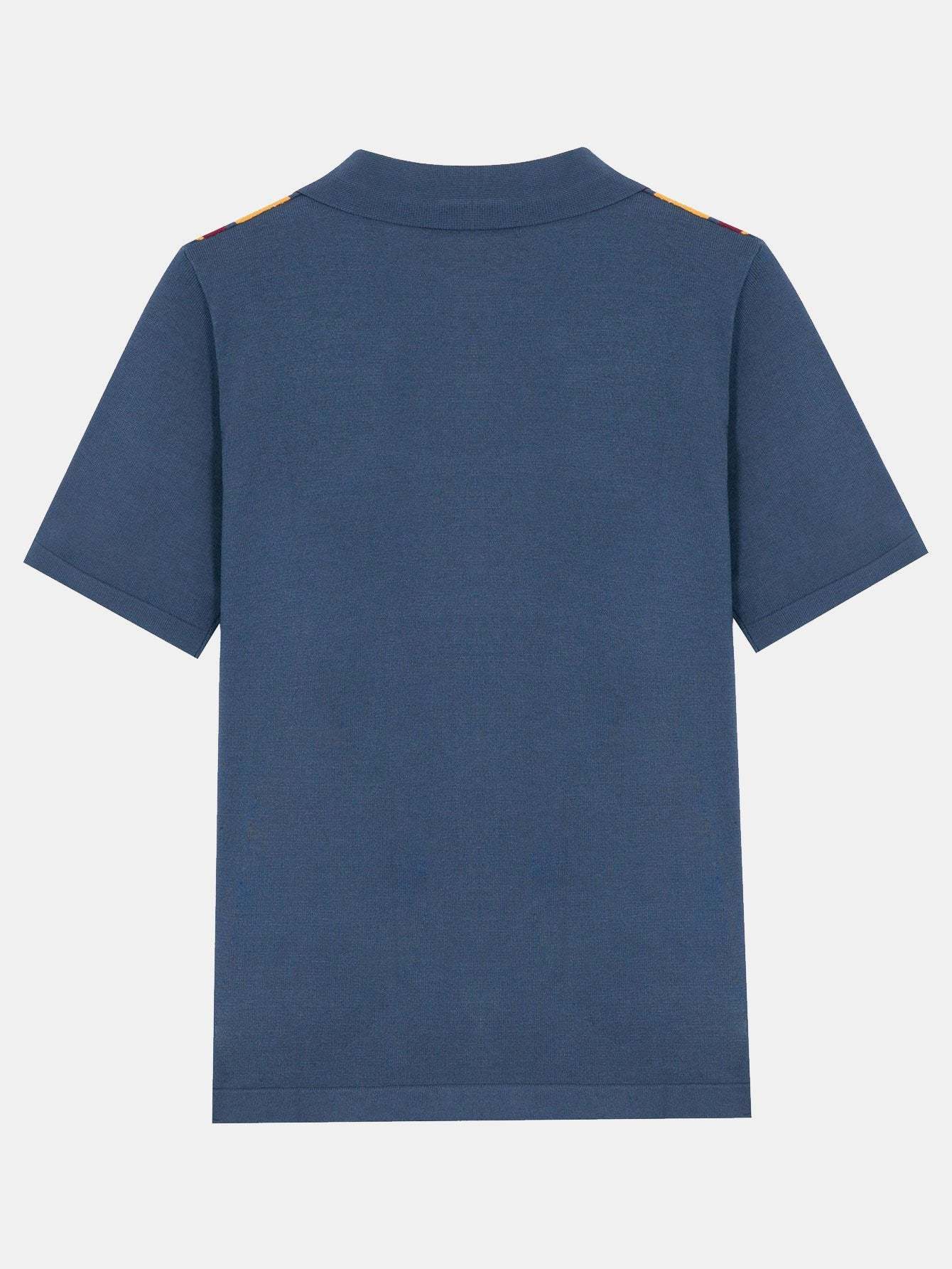 Short Sleeve Multi Stripe Button Up Sweater Polo-Mitchell Shoes