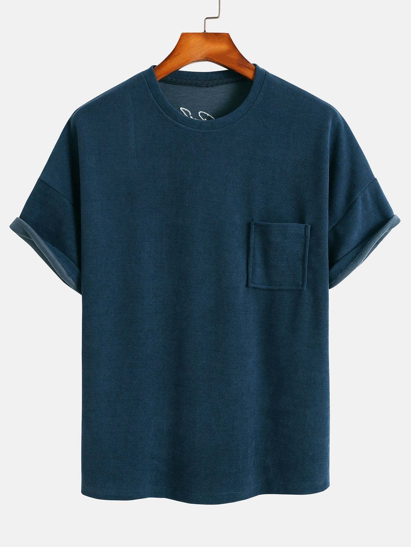 Dropped Shoulder Corduroy T-Shirt & Shorts-Mitchell Shoes