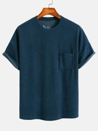 Dropped Shoulder Corduroy T-Shirt & Shorts-Mitchell Shoes