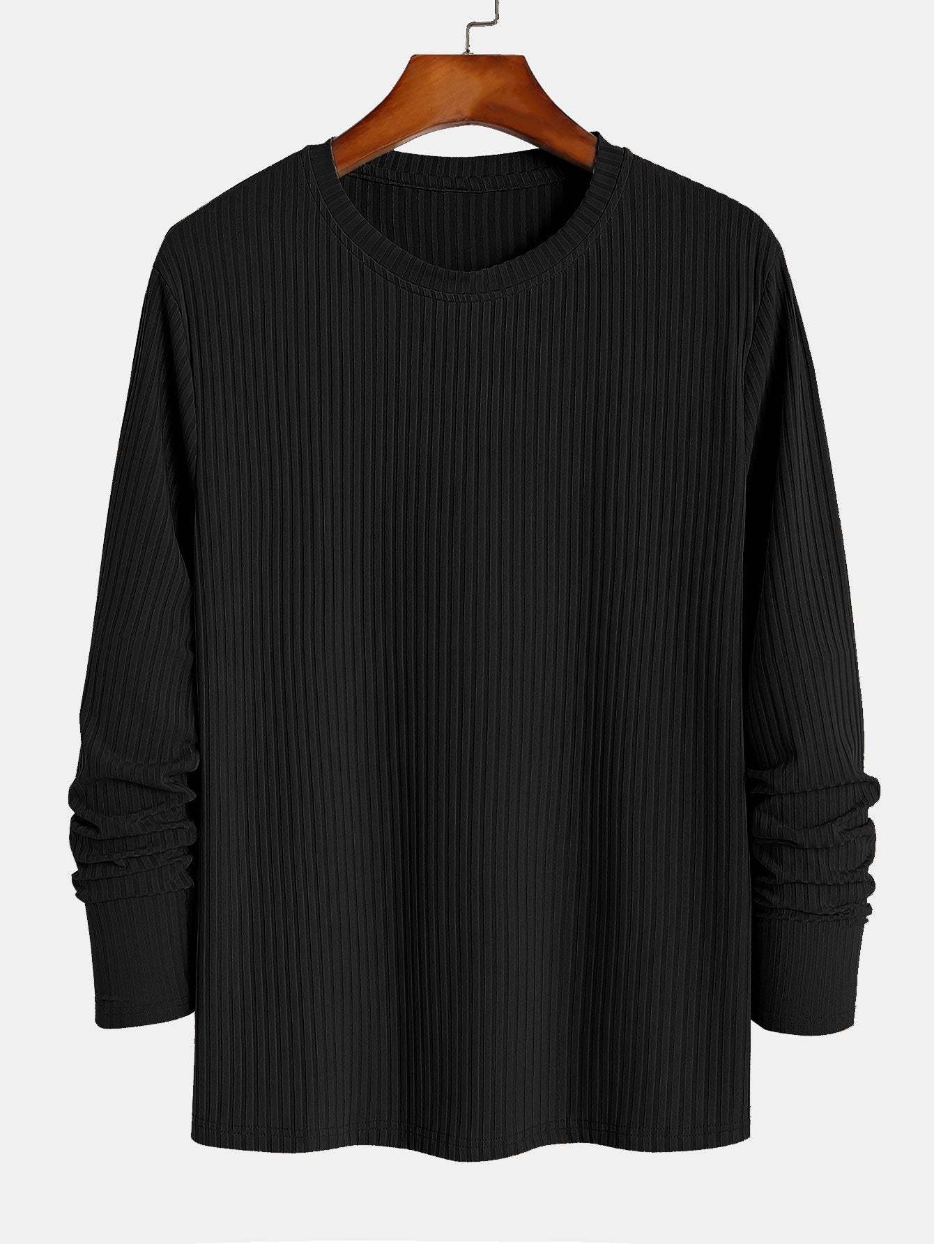 Muscle Fit Long Sleeved Ribbed T-Shirt-Mitchell Shoes