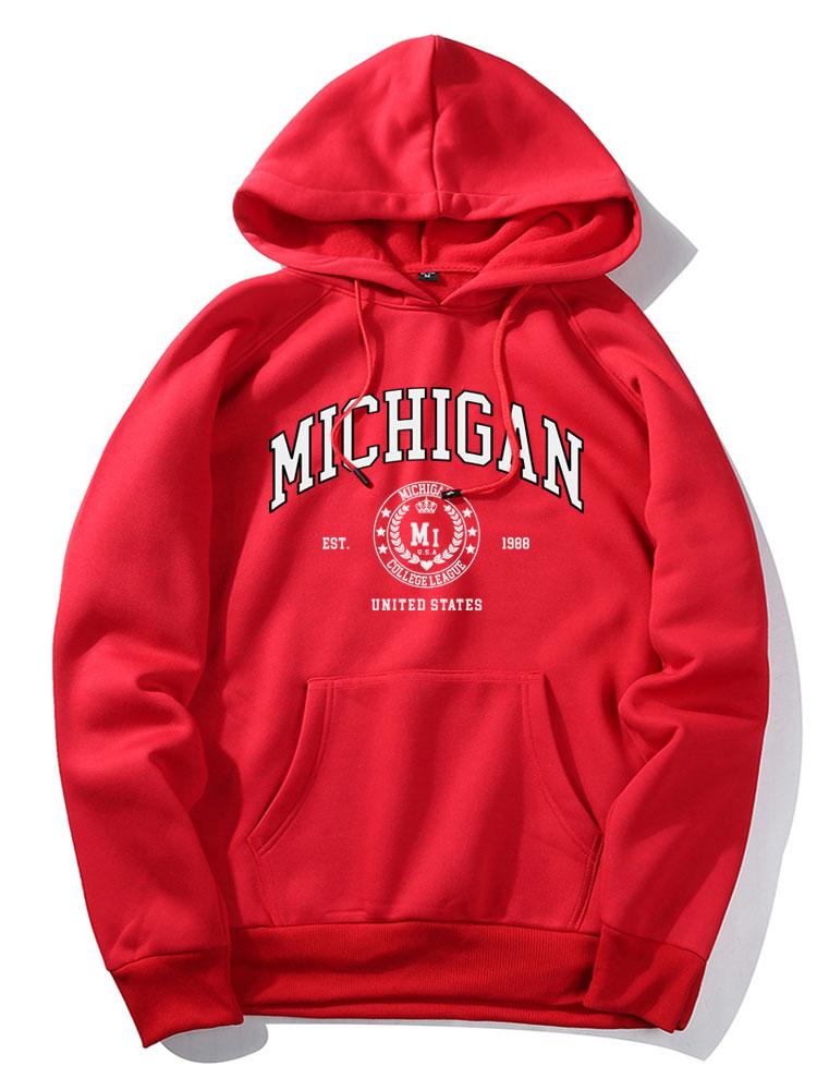 Michigan Varsity Print Hoodie-Mitchell Shoes