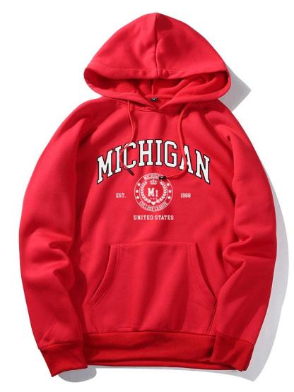 Michigan Varsity Print Hoodie-Mitchell Shoes
