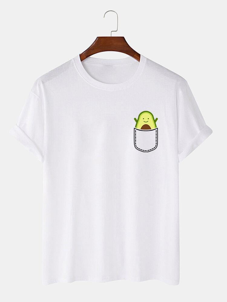 Pocket Avocado Print T-Shirt-Mitchell Shoes