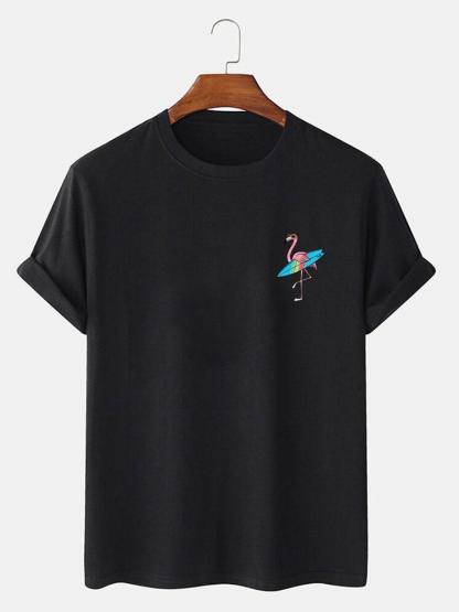 Surf Flamingo Print T-Shirt-Mitchell Shoes