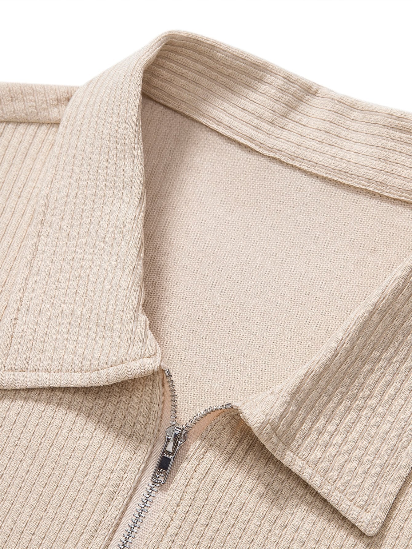 Knitted Ribbed Zip Polo & Shorts-Mitchell Shoes