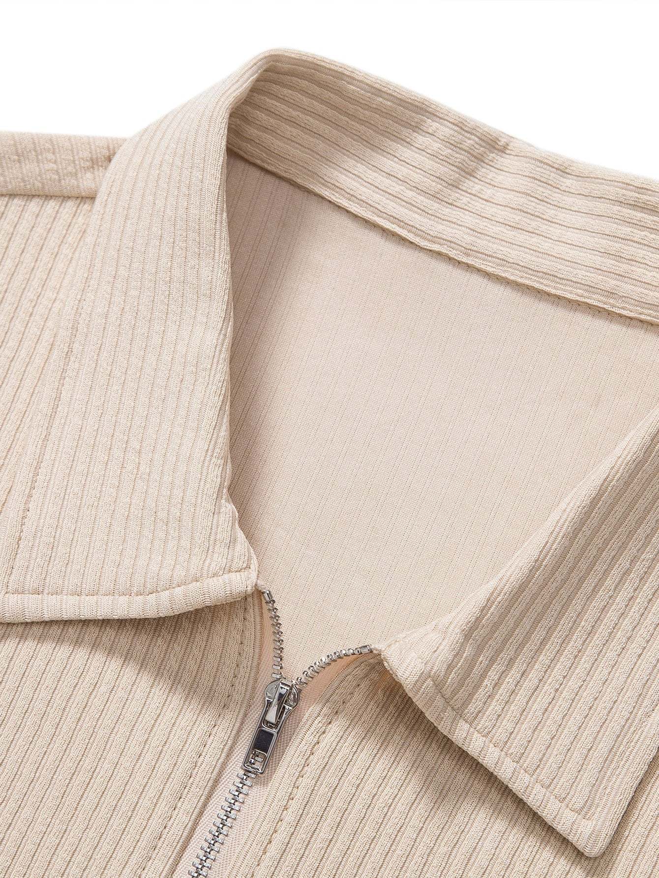 Knitted Ribbed Zip Polo & Shorts-Mitchell Shoes