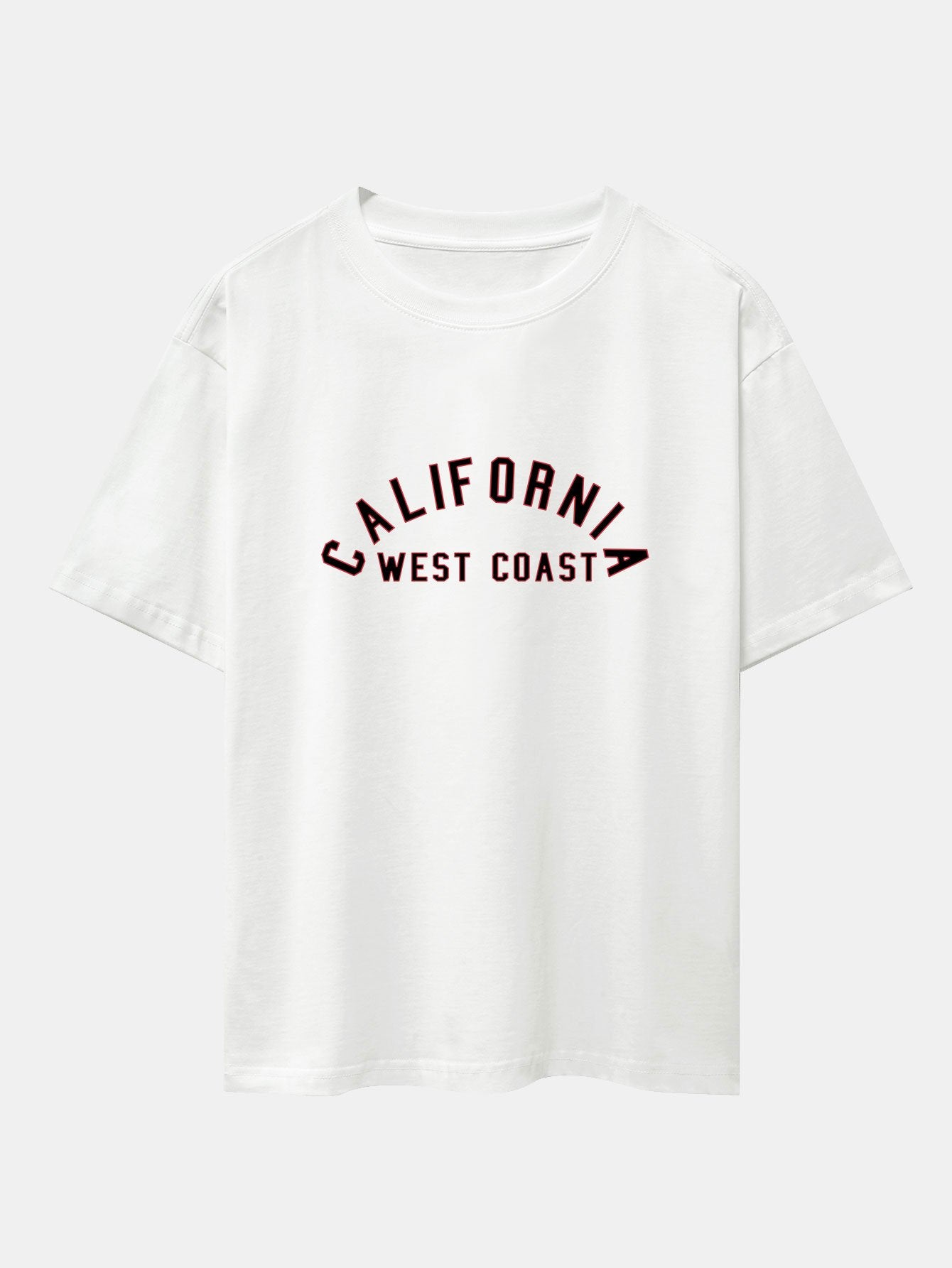 California Print Heavy Weight Drop Shoulder Oversize T-Shirt-Mitchell Shoes