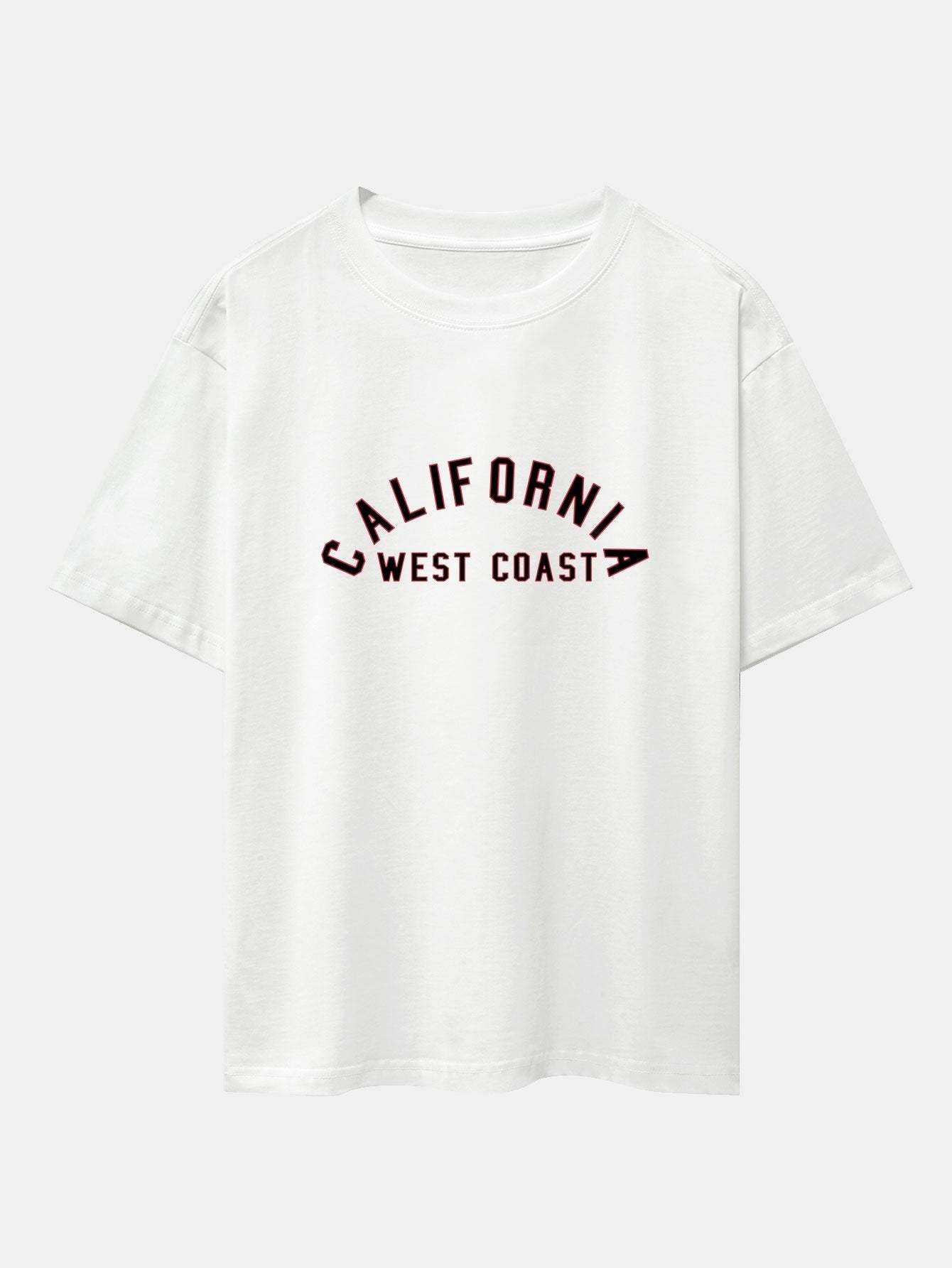 California Print Heavy Weight Drop Shoulder Oversize T-Shirt-Mitchell Shoes