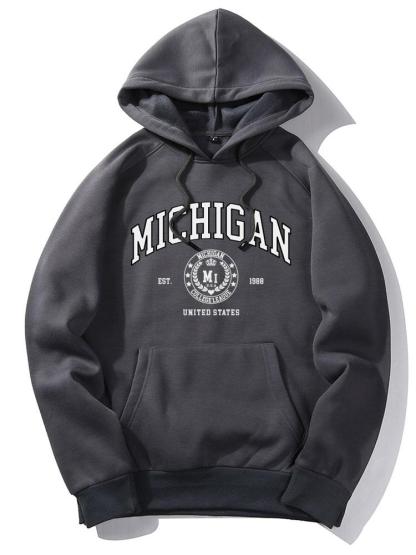 Michigan Varsity Print Hoodie-Mitchell Shoes