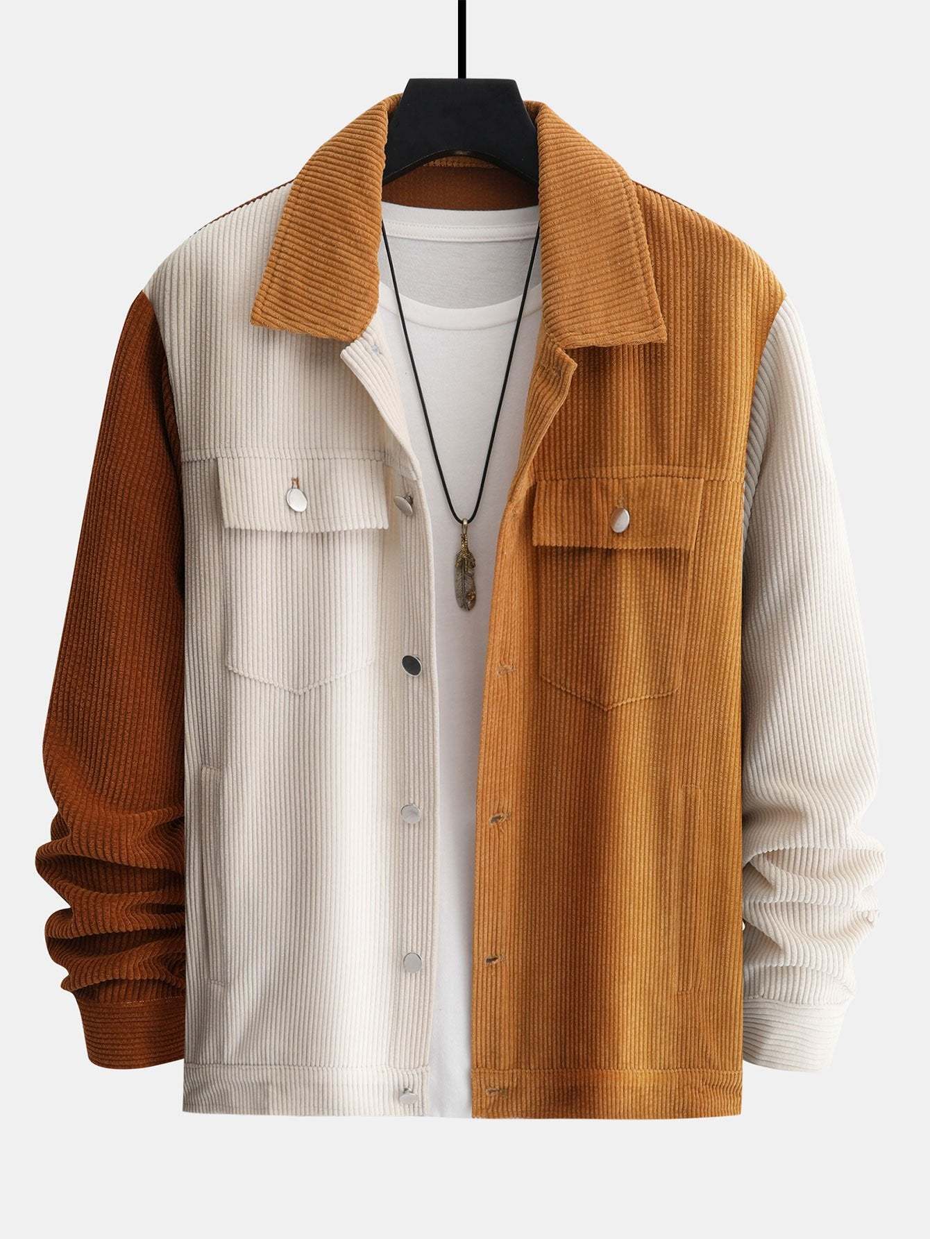 Color Block Corduroy Jacket-Mitchell Shoes