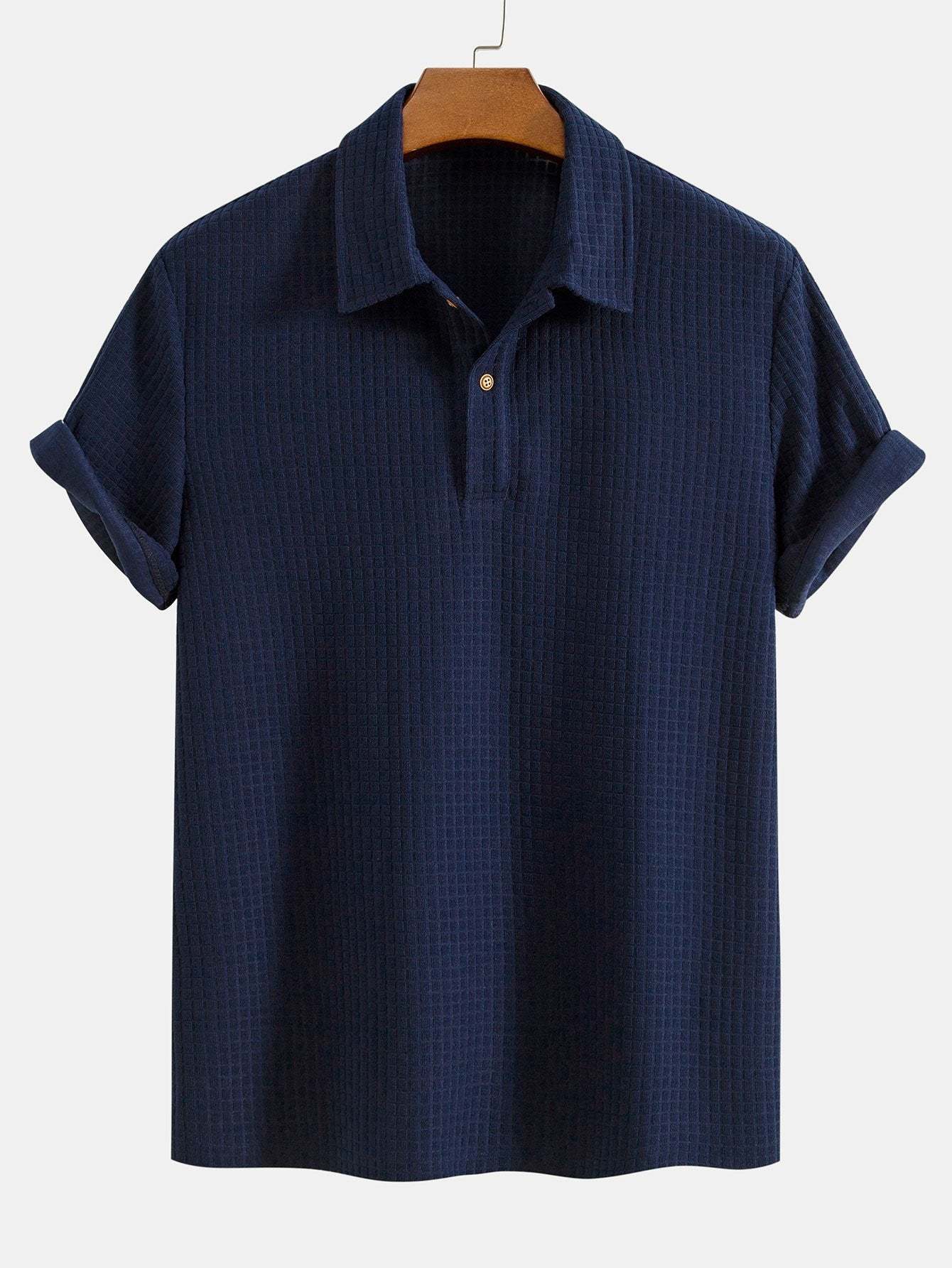Waffle Jacquard Terry Polo Shirt-Mitchell Shoes
