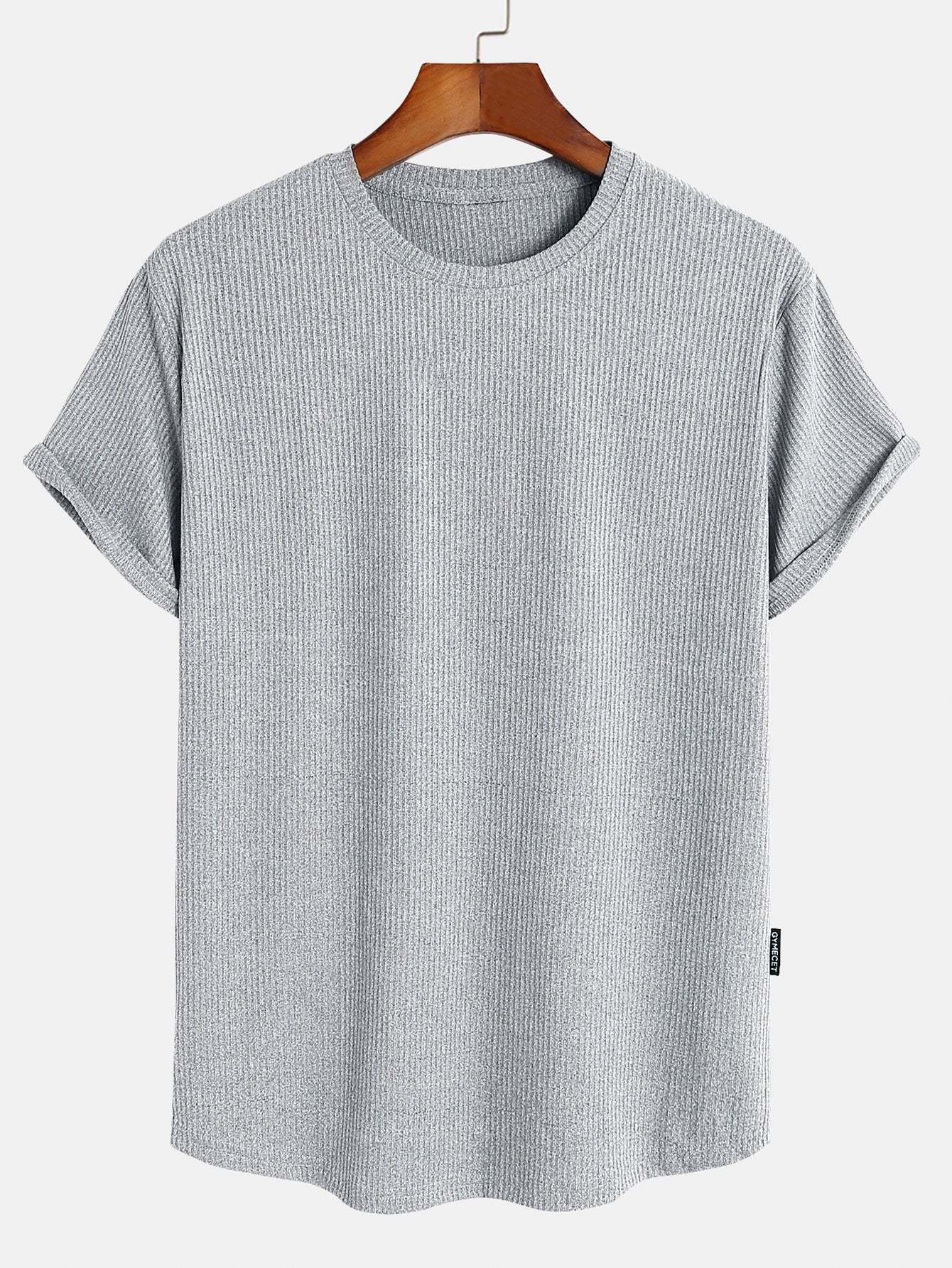 Muscle Fit Arc Hem Textured T-Shirt-Mitchell Shoes