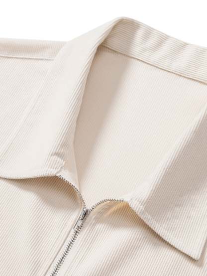 Stretch Corduroy Zip Polo Shirt-Mitchell Shoes