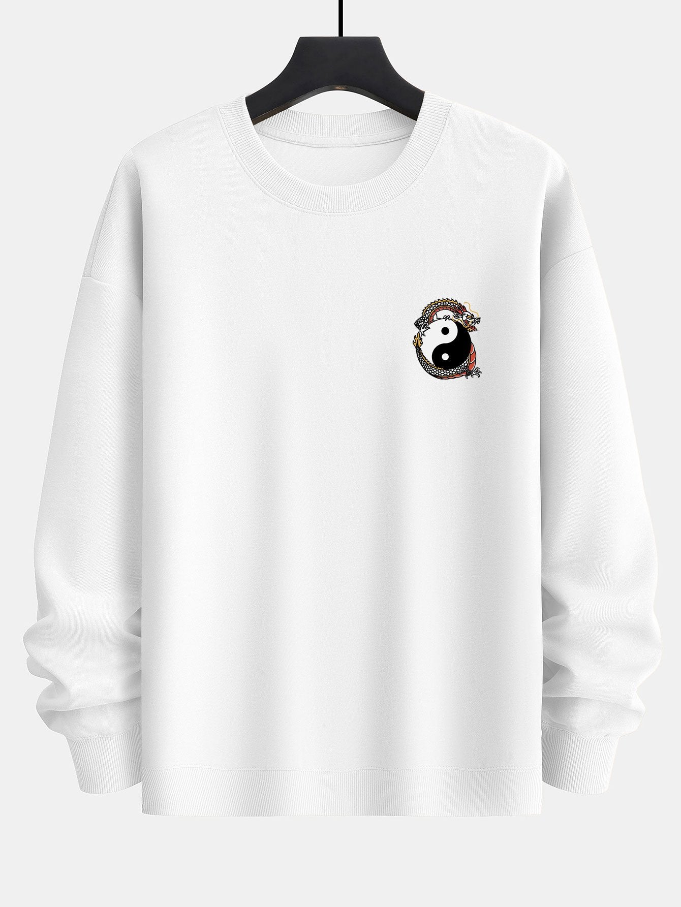 Dragon Slogan Back Print Relax Fit Sweatshirt-Mitchell Shoes