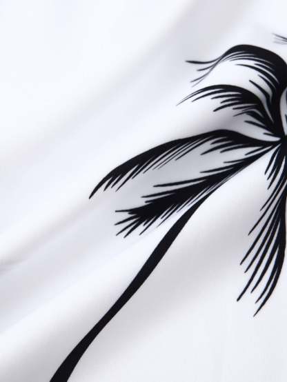 Tropical Leaf Print Button Up Shirt-Mitchell Shoes