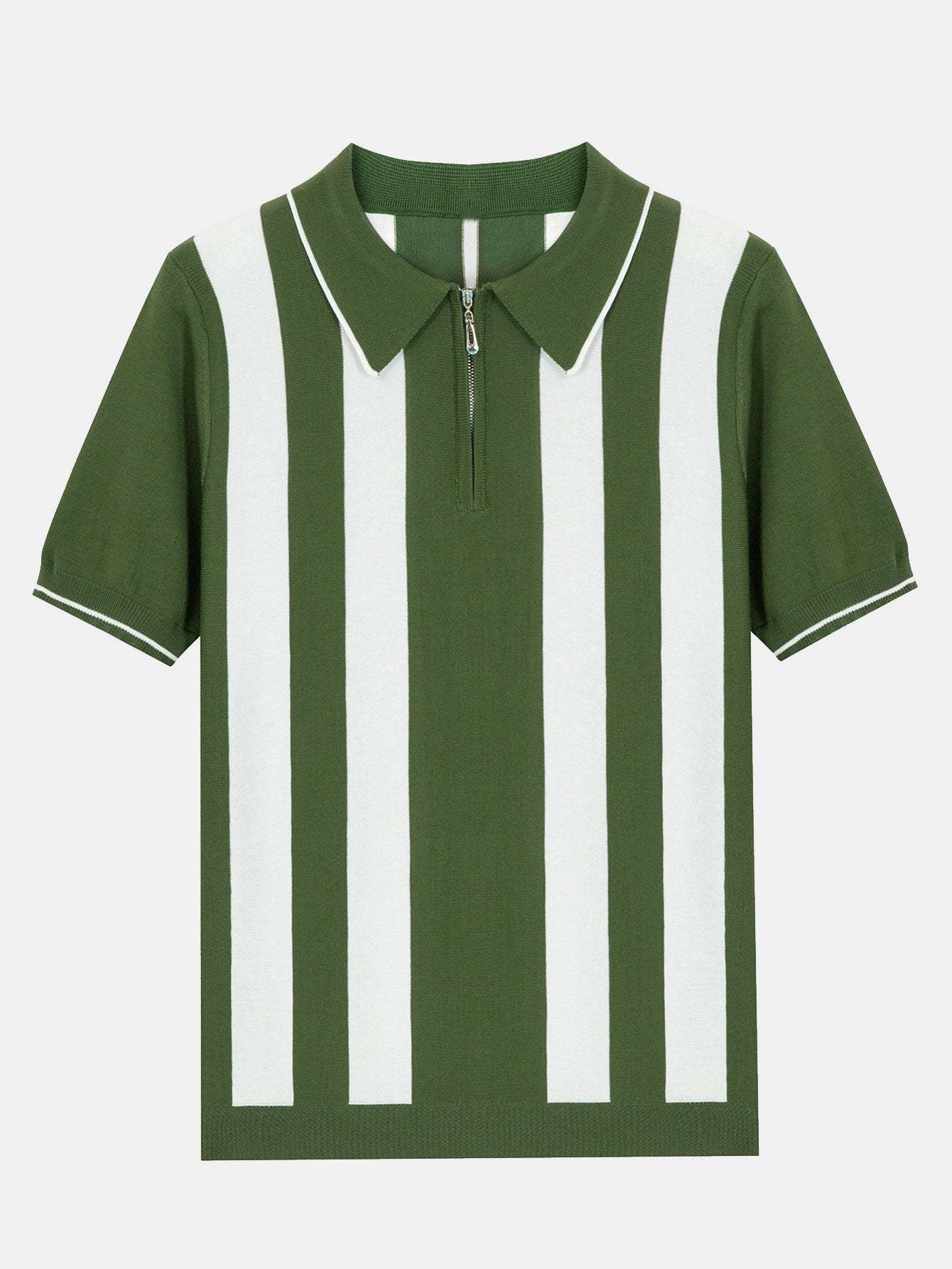 Striped Zip Sweater Polo-Mitchell Shoes