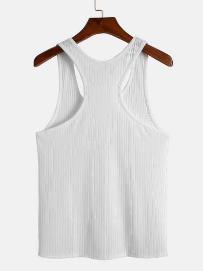 Basic Slim Ribbed Racer Back Tank-Mitchell Shoes