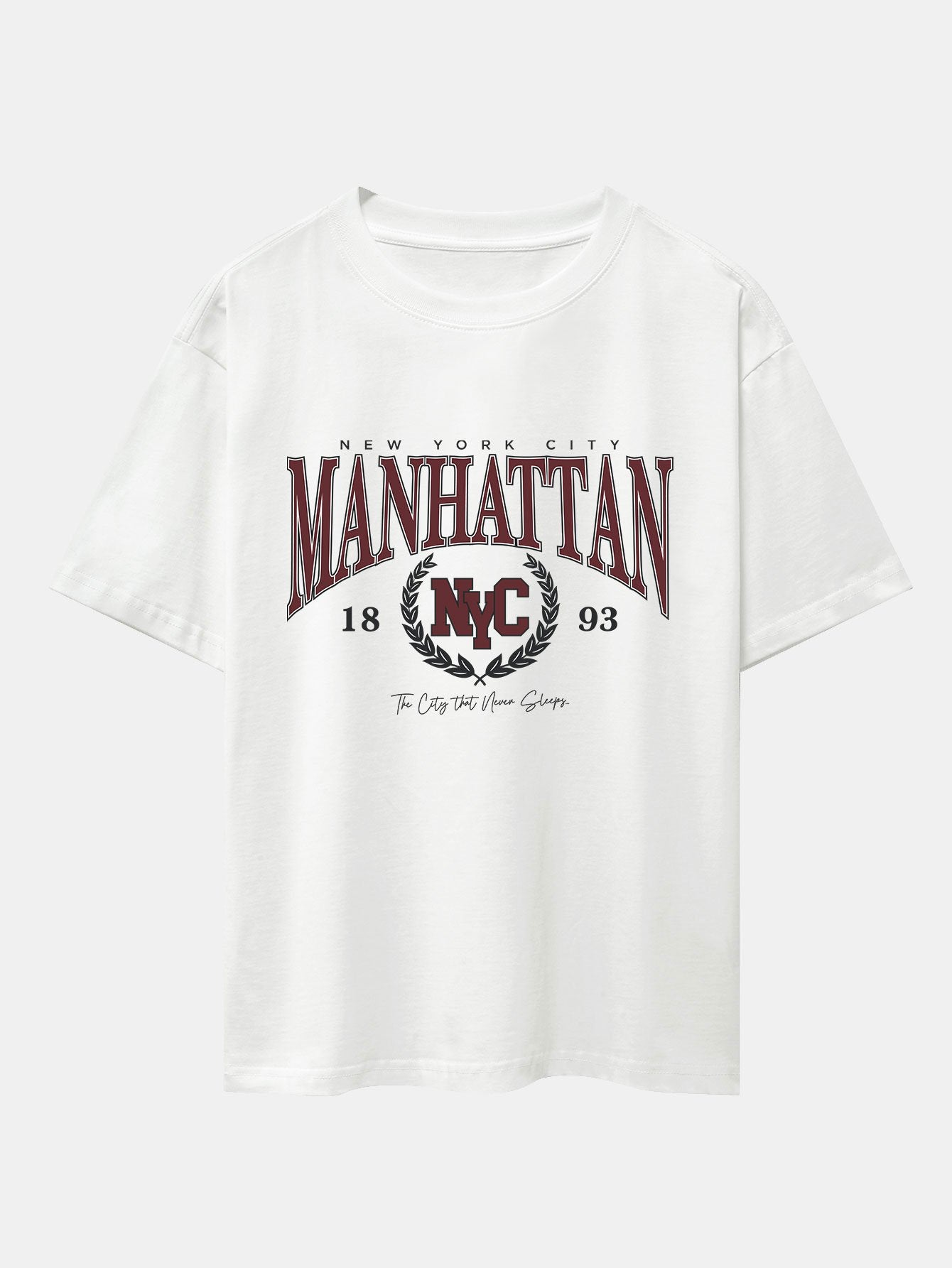 Manhattan Varsity Print Heavy Weight Oversize T-Shirt-Mitchell Shoes